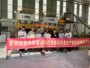 ZK Hydraulic Completa con Éxito la Instalación de una Línea Automatizada de Producción de Palets Moldeados en Jordania